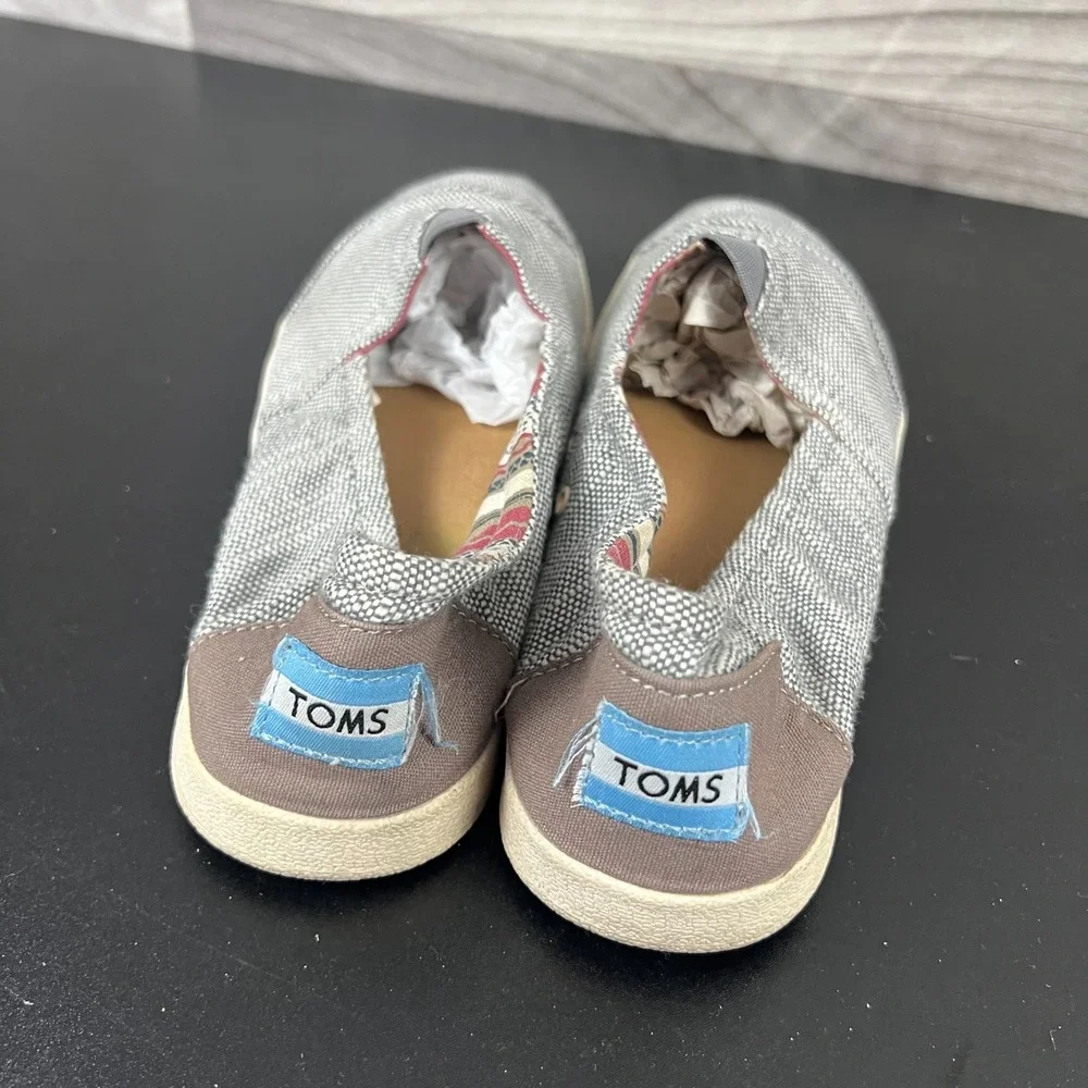 Toms Slip-On‎ Shoes Womens Size 8.5 Grayish Blue Textured Comfort Causal Beachy